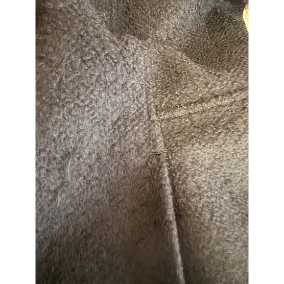 Liz Claiborne Womens Black Boucle Faux Fur Hood Wool Blend Swing Coat XL Read - Picture 10 of 12